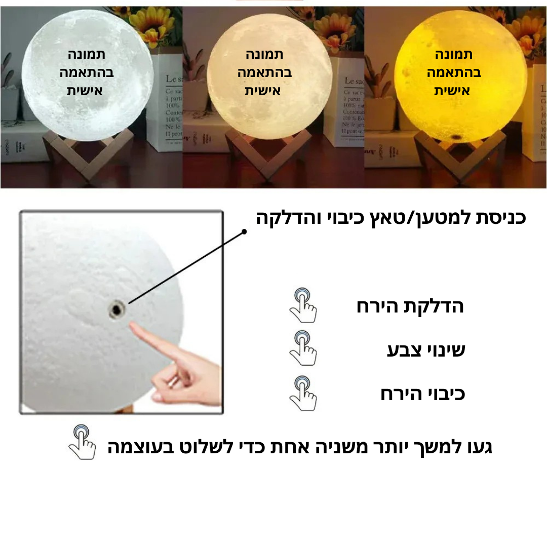הוראות שימוש למנורת לילה בהתאמה אישית