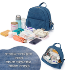 תיק החתלה ג׳ינס בעיצוב מודרני
